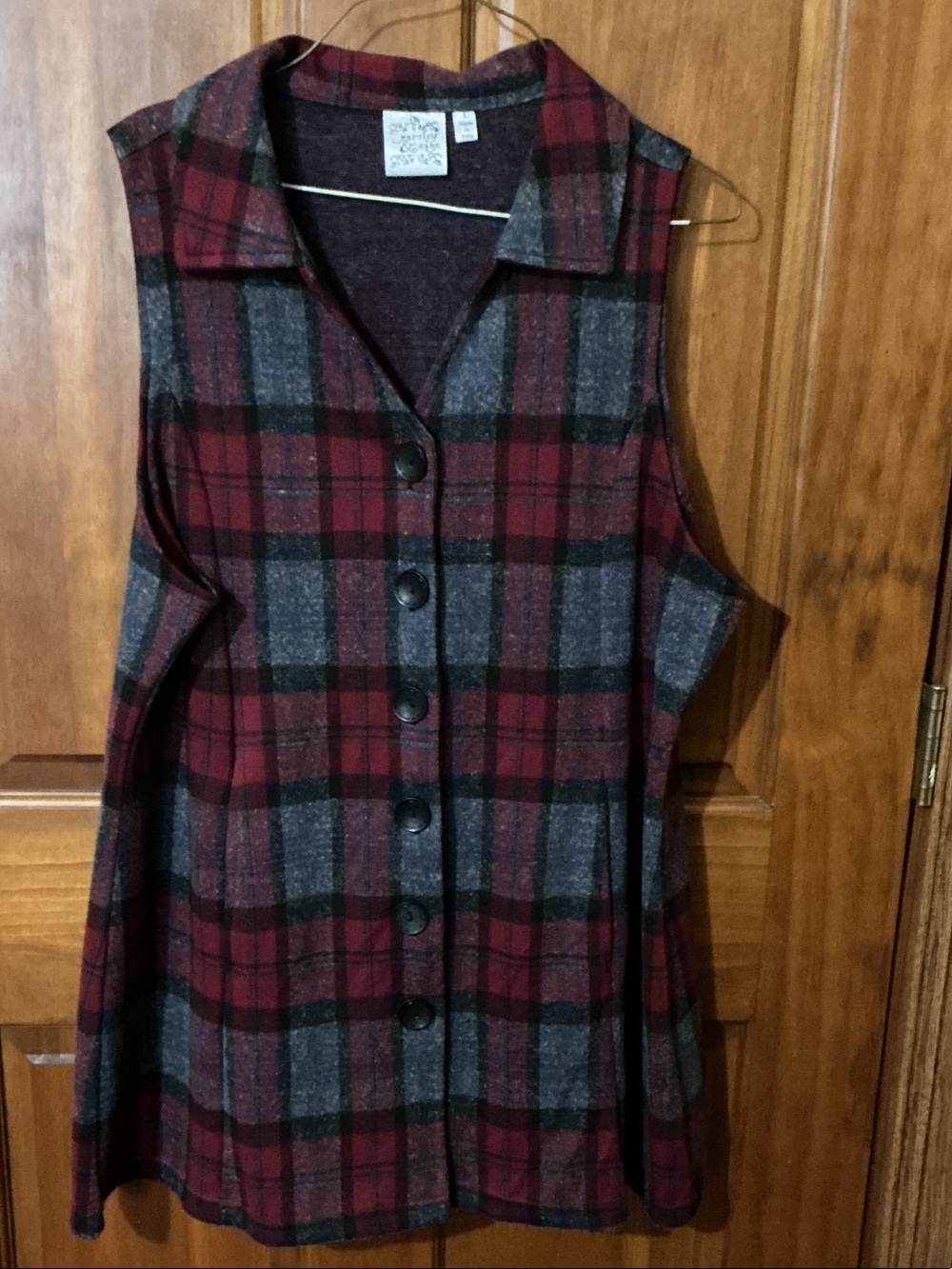 Parsley and Sage vest Burgundy and Gray